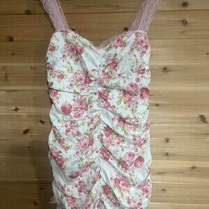 Floral Dress With Lace Straps D 5 B 6